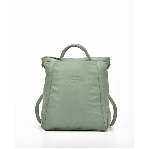 COBB & CO Eastwood Convertible Leather Shoulder Bag & Backpack Sea Green