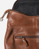 STITCH & HIDE WASHED LEATHER AVALON CROSSBODY BAG SADDLE BROWN - FREE WALLET POUCH