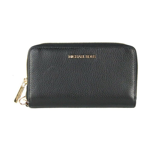 Michael Kors 35S9GTVE7L-BLACK Leather Zip Wallet