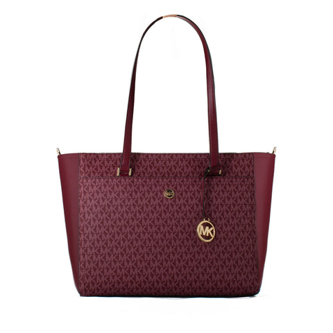 Michael Kors 35T1G5MT7B-MULBERRY-MLT Maroon Leather Tote Bag