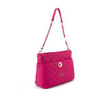 Gunas New York Koi Pink Quilted Vegan Leather Shoulder Bag Purse