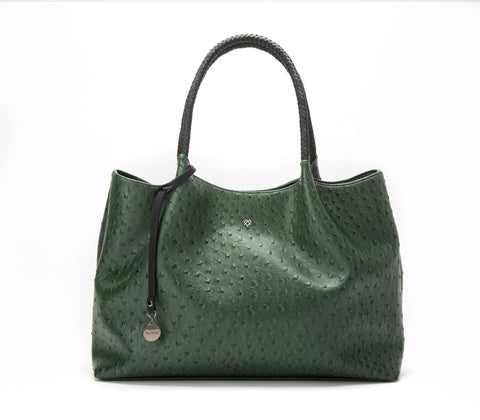 Gunas New York Naomi Dark Green Vegan Leather Tote Bag