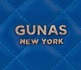 Gunas New York Koi Blue Quilted Vegan Leather Shoulder Bag Purse