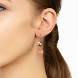Latelita London Circle & Hammer Earrings Pink Rosegold Rose Quartz