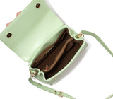 Gunas New York Cottontail Mint & Light Pink Vegan Leather Satchel Bag