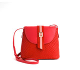 Gunas New York Kate Red Vegan Basket Weave Crossbody Shoulder Bag