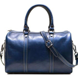 Floto Italian Leather Boston Bag Women's Handbag blue