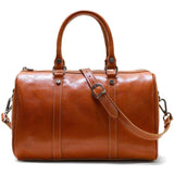 Floto Italian Leather Boston Bag Women's Handbag olive honey brown