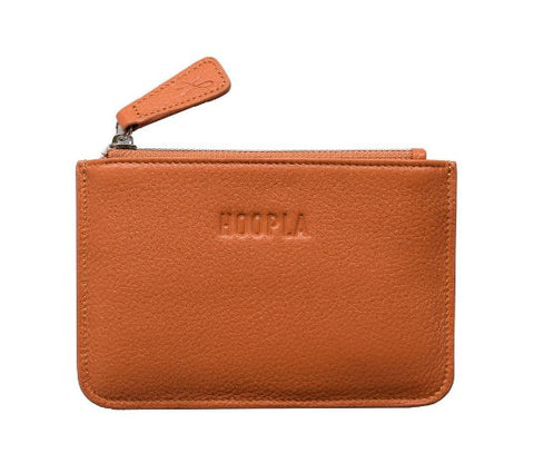 HOOPLA LEATHER COIN PURSE OCHRE BROWN
