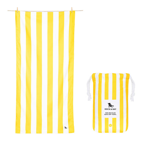Dock & Bay Beach Towel Cabana Collection L 100% Recycled Boracay Yellow