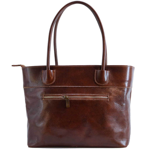 Floto Italian Leather Napoli Women's Handbag Shoulder Bag brown