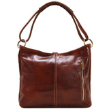 Leather Shoulder Bag Floto Tavoli Tote brown back