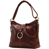 Leather Shoulder Bag Floto Tavoli Tote brown
