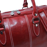 Floto Italian leather mini duffle bag handbag carryon red 3