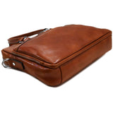 Leather Messenger Bag Laptop Briefcase Avelo olive bottom