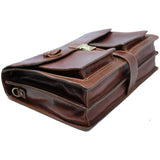 Leather Briefcase Floto Novella Italian Messenger Bag Attache brown 3