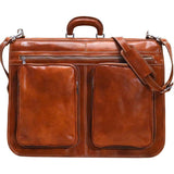 Floto Italian leather garment bag suitcase luggage olive brown