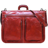Floto Italian leather garment bag suitcase luggage red