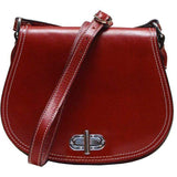 Floto Italian Leather Saddle Bag Cross Body Women's Bag red