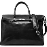 Floto Italian Leather Shoulder Tote Bag in Black