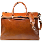 Floto Italian Leather Shoulder Tote Bag in Olive Brown