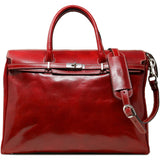 Floto Italian Leather Shoulder Tote Bag in Tuscan Red