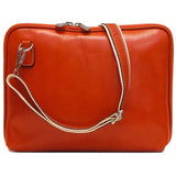Floto Italian Leather Roma tablet case bag orange