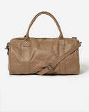 Stitch & Hide Leather Globe Weekender Duffle Bag Deep Oak Brown - FREE WALLET POUCH