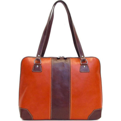 Floto Italian Leather Tote Bag Toscana Women's Shoulder bag orange brown