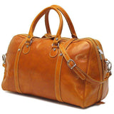 Floto Italian Leather Trastevere Duffle Bag Carryon orange
