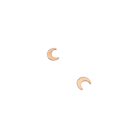 Agapantha Jewelry Ella Crescent Moon Studs Earrings