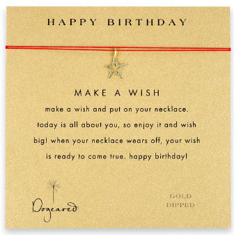 DOGEARED Make A Wish Necklace - Happy Birthday Star Gold