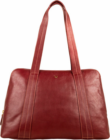 Hidesign Cerys Leather Multi-Compartment Shoulder Bag Red