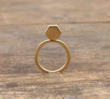 PIGEONHOLE Gold Hexagon Ring