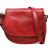 Floto Leather Chianti Crossbody Saddle Bag Tuscan Red
