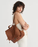 STITCH & HIDE WASHED LEATHER HAMBURG BACKPACK SADDLE BROWN - FREE WALLET POUCH