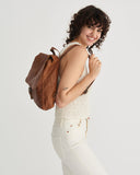 STITCH & HIDE WASHED LEATHER HAMBURG BACKPACK SADDLE BROWN - FREE WALLET POUCH