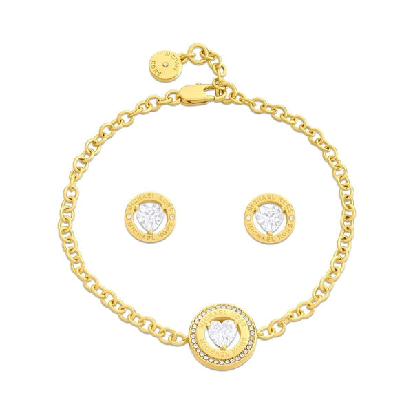 Bracelet and Earrings Set Michael Kors Fashion Golden-0