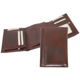 Floto Leather Venezia Long Tri-Fold Wallet Vecchio Brown