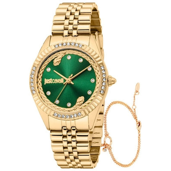 Ladies' Watch Just Cavalli ANIMALIER SPECIAL PACK + BRACELET Golden (Ø 30 mm)-0