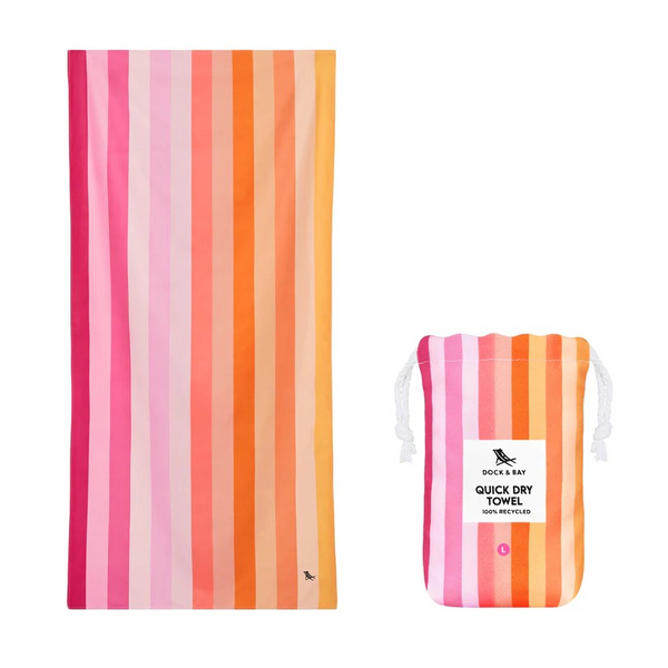 Dock & Bay Beach Towel Summer Collection L 100% Recycled Miami Sorbet