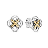 Ladies' Earrings Pandora TWO-TONE FLOWER Sterling silver 925-0