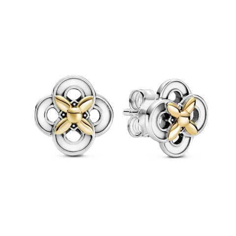 Ladies' Earrings Pandora TWO-TONE FLOWER Sterling silver 925-0