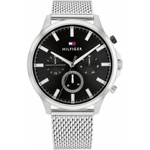 Men's Watch Tommy Hilfiger RYDER Black Silver-0
