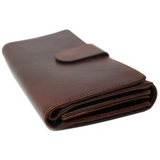 Floto Leather Roma Italian Continental Wallet Dark Brown