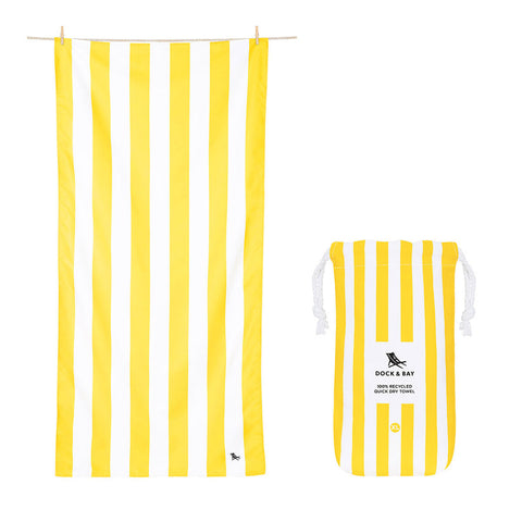 Dock & Bay Beach Towel Cabana Collection XL 100% Recycled Boracay Yellow
