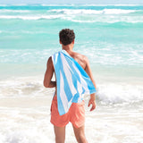 Dock & Bay Beach Towel Cabana Light Collection XL 100% Recycled Tulum Blue