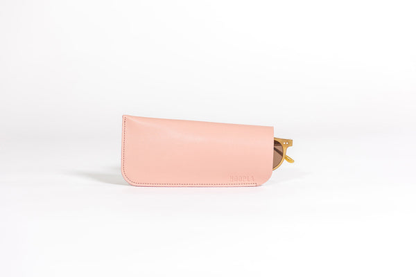 HOOPLA LEATHER GLASSES CASE DUSTY PINK