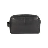 K0025AB | Beauty Case with side handle in full-grain genuine leather with a light grain – Black. Zip closure, Dimensions: 25 x 16 x 12 cm. Packaging: TNT bag-2
