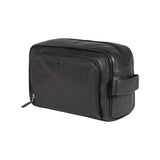 K0025AB | Beauty Case with side handle in full-grain genuine leather with a light grain – Black. Zip closure, Dimensions: 25 x 16 x 12 cm. Packaging: TNT bag-0
